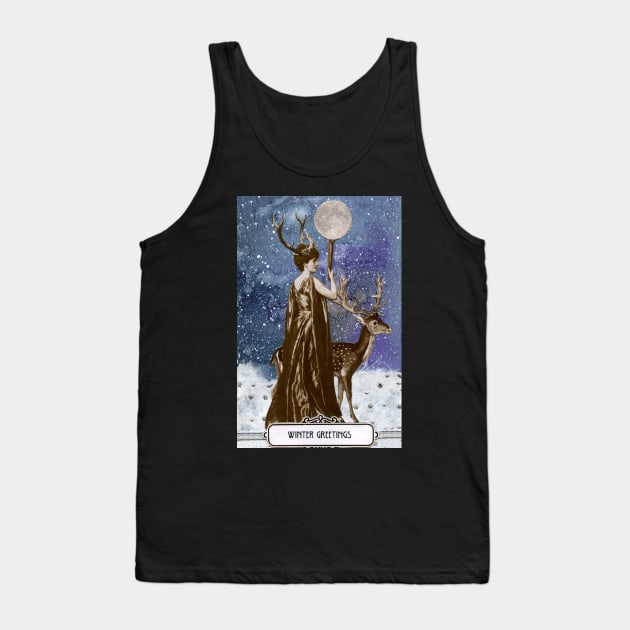 Winter Solstice Moon Goddess Tank Top by WinonaCookie